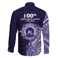 Tonga Queen Salote College 100th Years Family Matching Off The Shoulder Long Sleeve Dress and Hawaiian Shirt Est 1926 Tongan Ngatu Tapa - Polynesian Pride