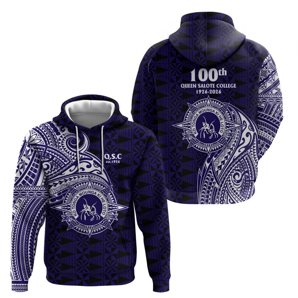 Tonga Queen Salote College 100th Years Hoodie Est 1926 Tongan Ngatu Tapa - Polynesian Pride