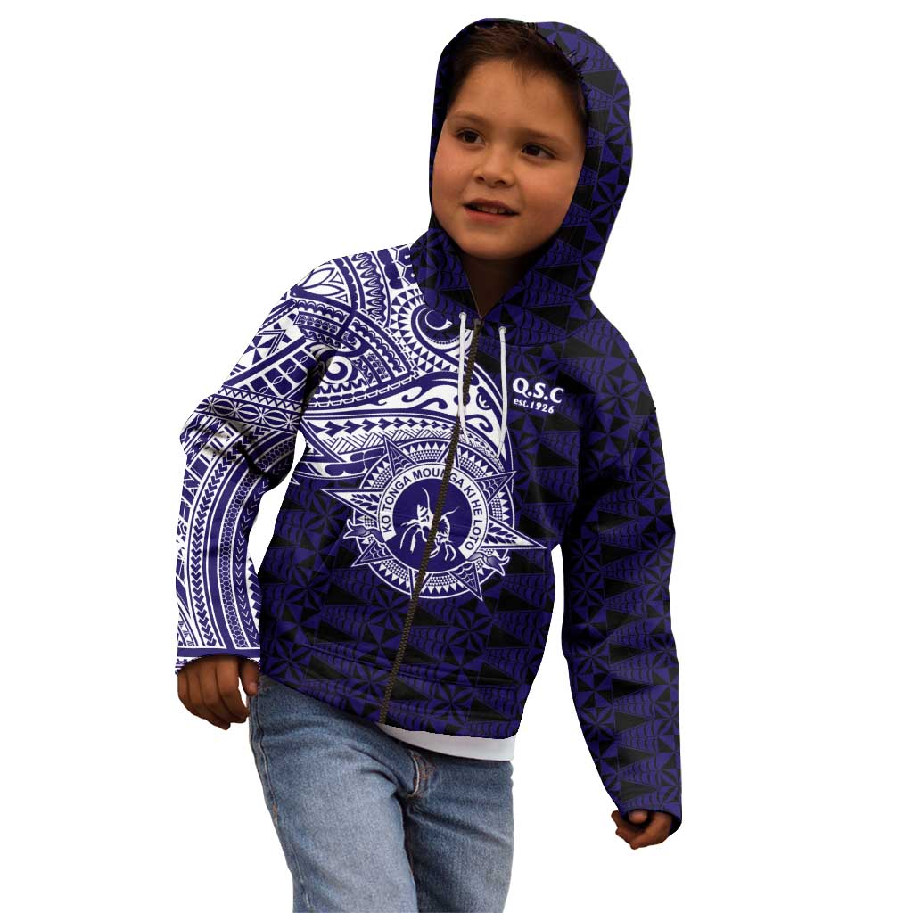 Tonga Queen Salote College 100th Years Kid Hoodie Est 1926 Tongan Ngatu Tapa - Polynesian Pride