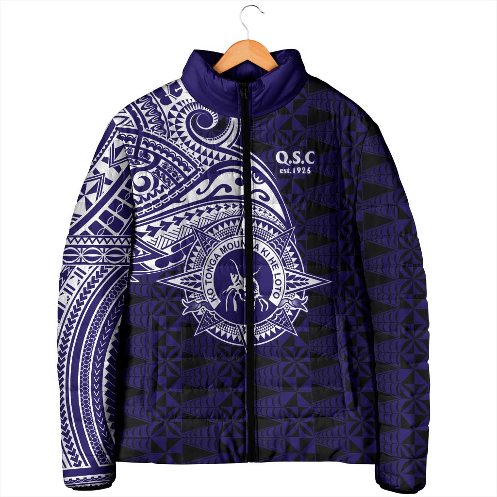 Tonga Queen Salote College 100th Years Padded Jacket Est 1926 Tongan Ngatu Tapa - Polynesian Pride