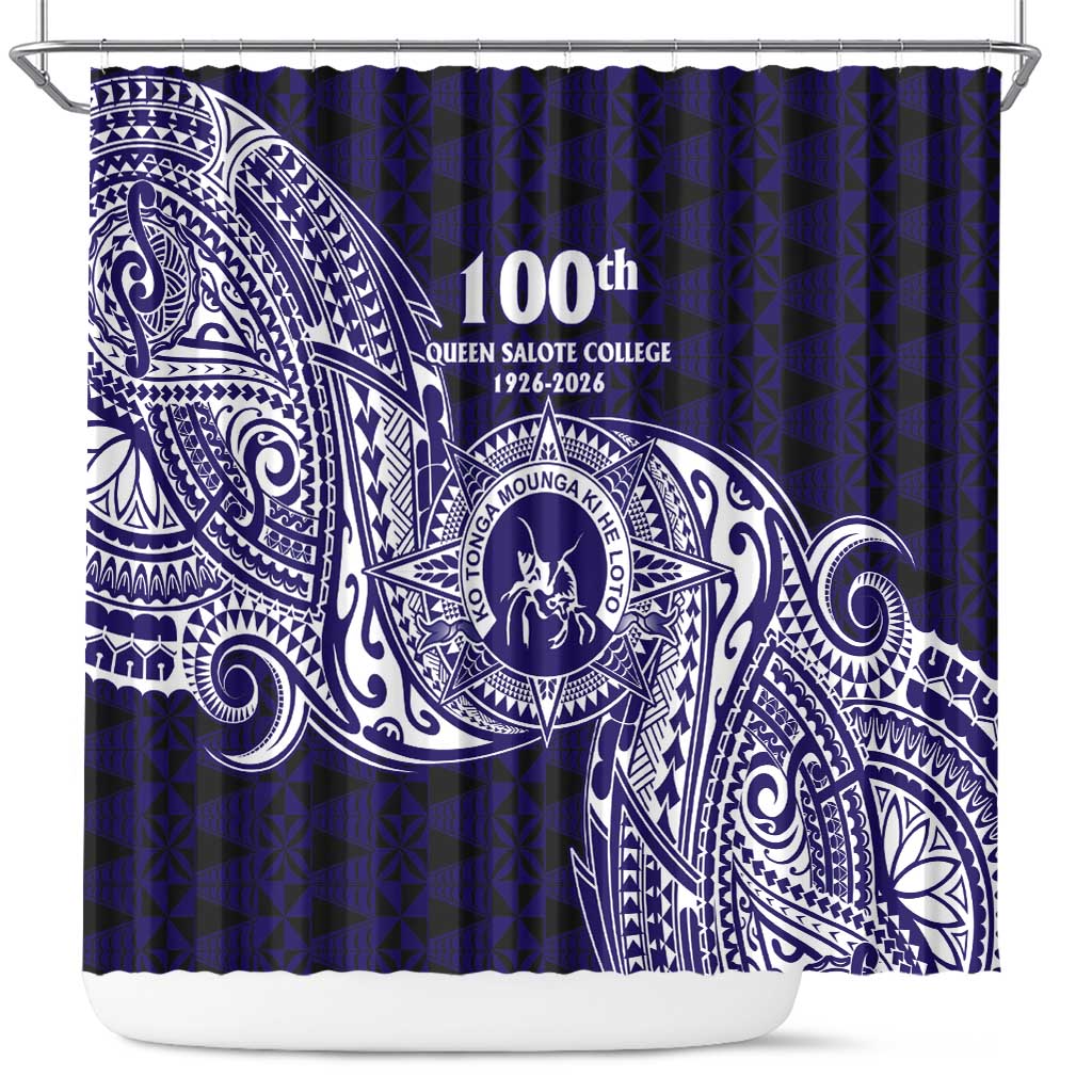 Tonga Queen Salote College 100th Years Shower Curtain Est 1926 Tongan Ngatu Tapa - Polynesian Pride