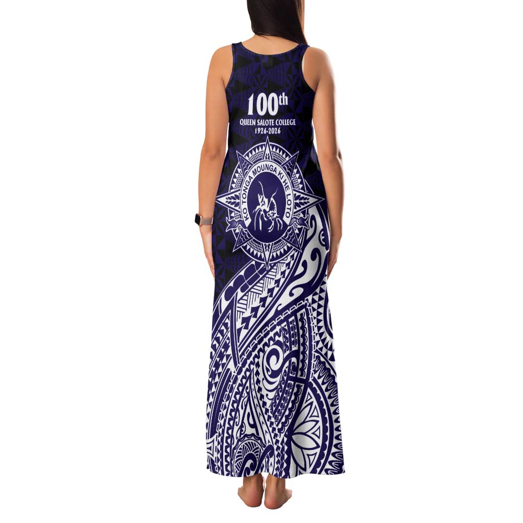Tonga Queen Salote College 100th Years Tank Maxi Dress Est 1926 Tongan Ngatu Tapa - Polynesian Pride