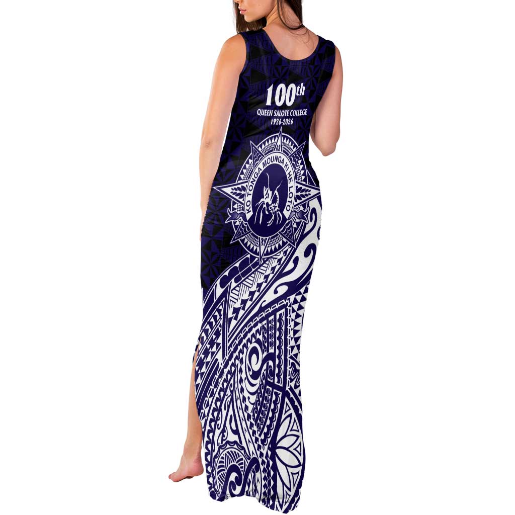 Tonga Queen Salote College 100th Years Tank Maxi Dress Est 1926 Tongan Ngatu Tapa - Polynesian Pride