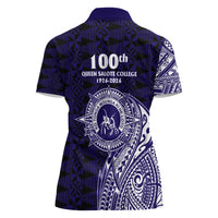 Tonga Queen Salote College 100th Years Women Polo Shirt Est 1926 Tongan Ngatu Tapa - Polynesian Pride