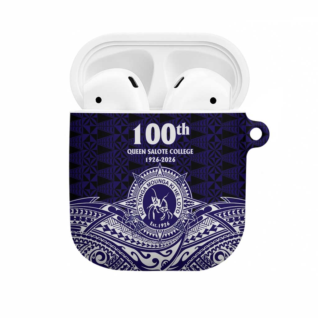 Tonga Queen Salote College 100th Years AirPods Case Blue Tonga Kupesi Uniquely Pacific Art - Polynesian Pride