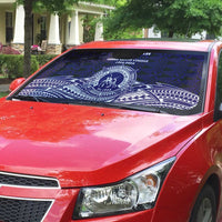 Tonga Queen Salote College 100th Years Auto Sun Shade Blue Tonga Kupesi Uniquely Pacific Art LT9 - Polynesian Pride