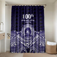 Tonga Queen Salote College 100th Years Bathroom Set Blue Tonga Kupesi Uniquely Pacific Art - Polynesian Pride