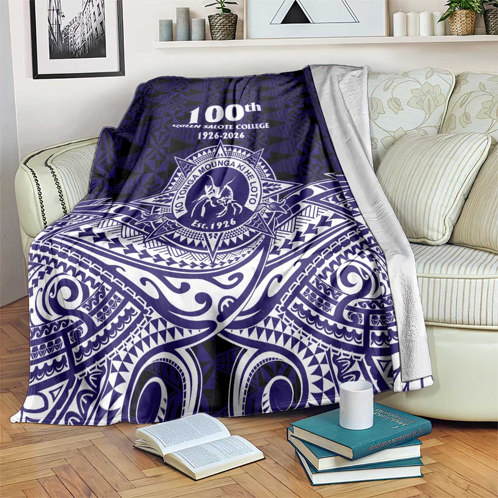 Tonga Queen Salote College 100th Years Blanket Blue Tonga Kupesi Uniquely Pacific Art - Polynesian Pride