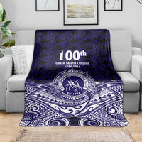 Tonga Queen Salote College 100th Years Blanket Blue Tonga Kupesi Uniquely Pacific Art - Polynesian Pride