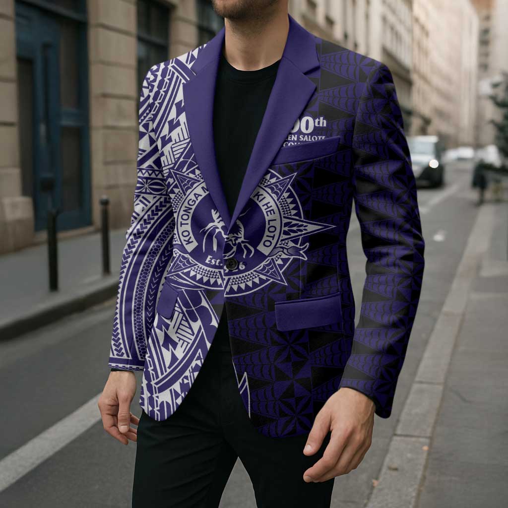 Tonga Queen Salote College 100th Years Blazer Blue Tonga Kupesi Uniquely Pacific Art - Polynesian Pride