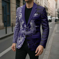 Tonga Queen Salote College 100th Years Blazer Blue Tonga Kupesi Uniquely Pacific Art - Polynesian Pride