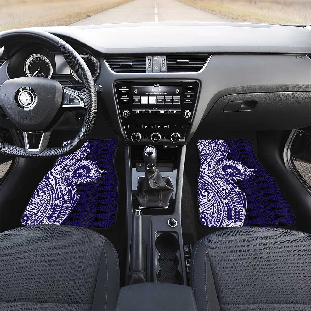 Tonga Queen Salote College 100th Years Car Mats Blue Tonga Kupesi Uniquely Pacific Art - Polynesian Pride