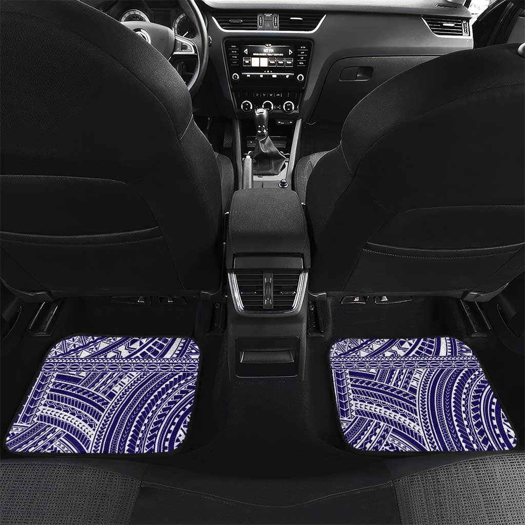 Tonga Queen Salote College 100th Years Car Mats Blue Tonga Kupesi Uniquely Pacific Art - Polynesian Pride