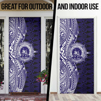 Tonga Queen Salote College 100th Years Door Cover Blue Tonga Kupesi Uniquely Pacific Art - Polynesian Pride