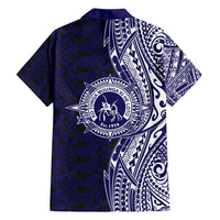 Tonga Queen Salote College 100th Years Family Matching Short Sleeve Bodycon Dress and Hawaiian Shirt Blue Tonga Kupesi Uniquely Pacific Art - Polynesian Pride