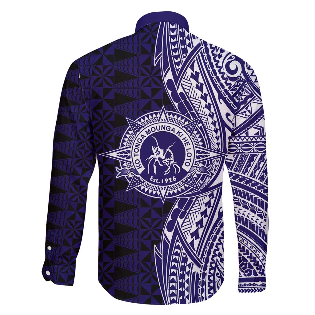 Tonga Queen Salote College 100th Years Family Matching Summer Maxi Dress and Hawaiian Shirt Blue Tonga Kupesi Uniquely Pacific Art - Polynesian Pride