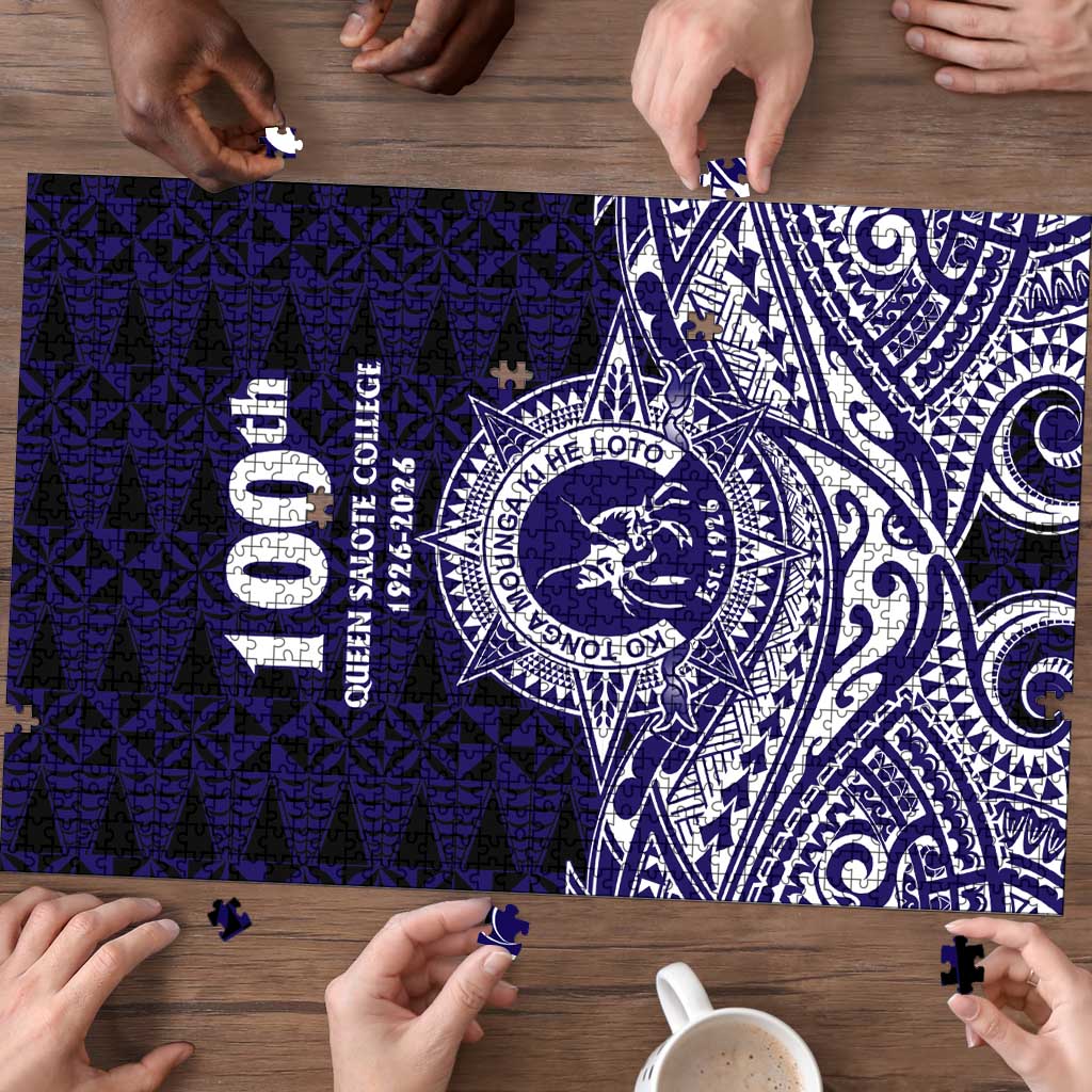 Tonga Queen Salote College 100th Years Puzzle Blue Tonga Kupesi Uniquely Pacific Art - Polynesian Pride