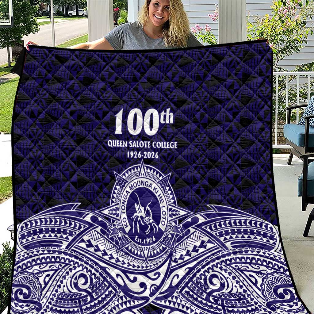 Tonga Queen Salote College 100th Years Quilt Blue Tonga Kupesi Uniquely Pacific Art - Polynesian Pride