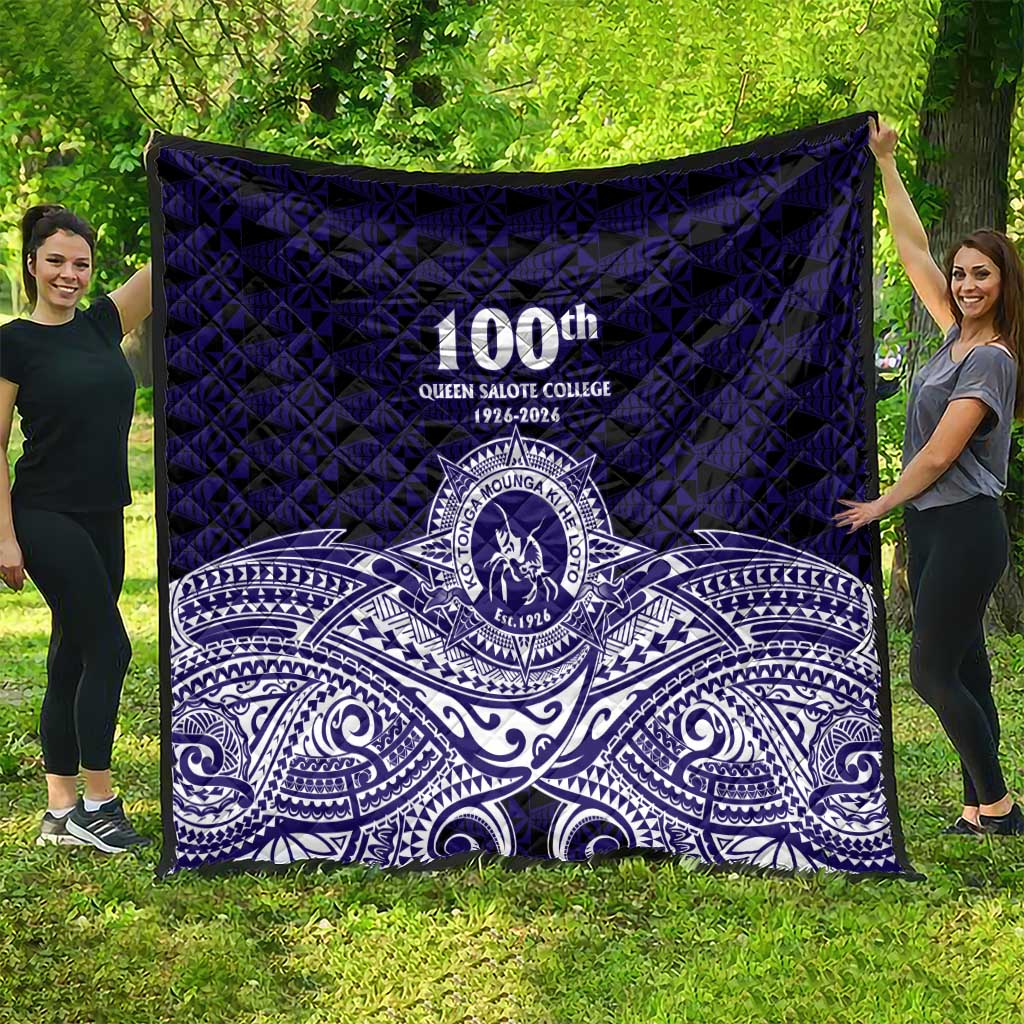 Tonga Queen Salote College 100th Years Quilt Blue Tonga Kupesi Uniquely Pacific Art - Polynesian Pride
