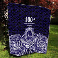 Tonga Queen Salote College 100th Years Quilt Blue Tonga Kupesi Uniquely Pacific Art - Polynesian Pride