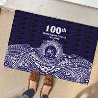 Tonga Queen Salote College 100th Years Rubber Doormat Blue Tonga Kupesi Uniquely Pacific Art - Polynesian Pride