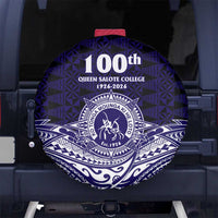 Tonga Queen Salote College 100th Years Spare Tire Cover Blue Tonga Kupesi Uniquely Pacific Art - Polynesian Pride