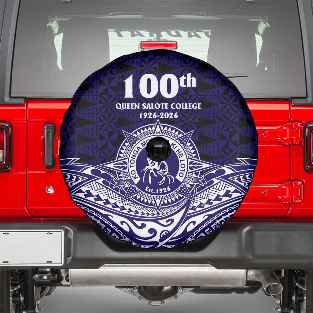 Tonga Queen Salote College 100th Years Spare Tire Cover Blue Tonga Kupesi Uniquely Pacific Art - Polynesian Pride