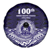 Tonga Queen Salote College 100th Years Spare Tire Cover Blue Tonga Kupesi Uniquely Pacific Art - Polynesian Pride