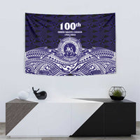 Tonga Queen Salote College 100th Years Tapestry Blue Tonga Kupesi Uniquely Pacific Art - Polynesian Pride
