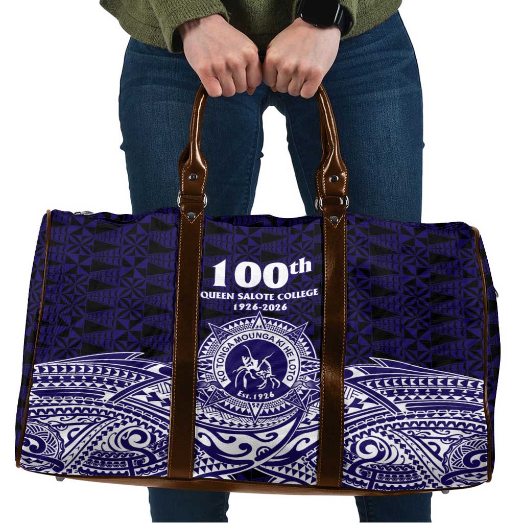Tonga Queen Salote College 100th Years Travel Bag Blue Tonga Kupesi Uniquely Pacific Art - Polynesian Pride