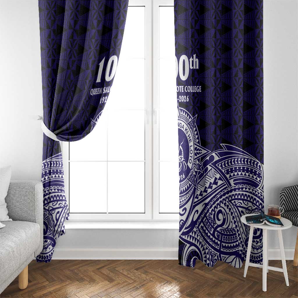 Tonga Queen Salote College 100th Years Window Curtain Blue Tonga Kupesi Uniquely Pacific Art - Polynesian Pride