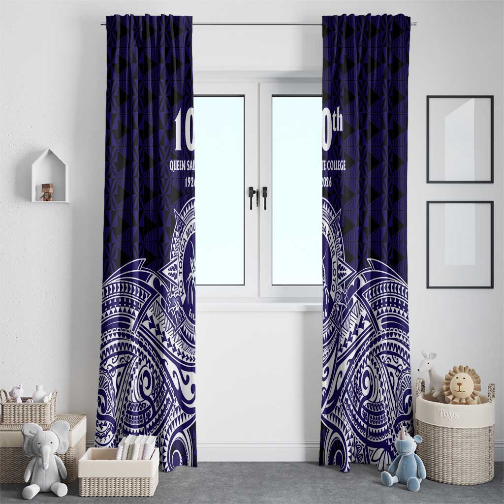 Tonga Queen Salote College 100th Years Window Curtain Blue Tonga Kupesi Uniquely Pacific Art - Polynesian Pride