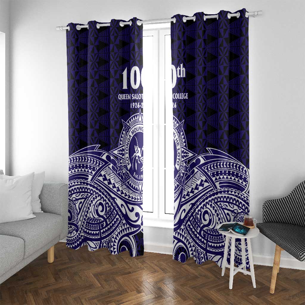Tonga Queen Salote College 100th Years Window Curtain Blue Tonga Kupesi Uniquely Pacific Art - Polynesian Pride