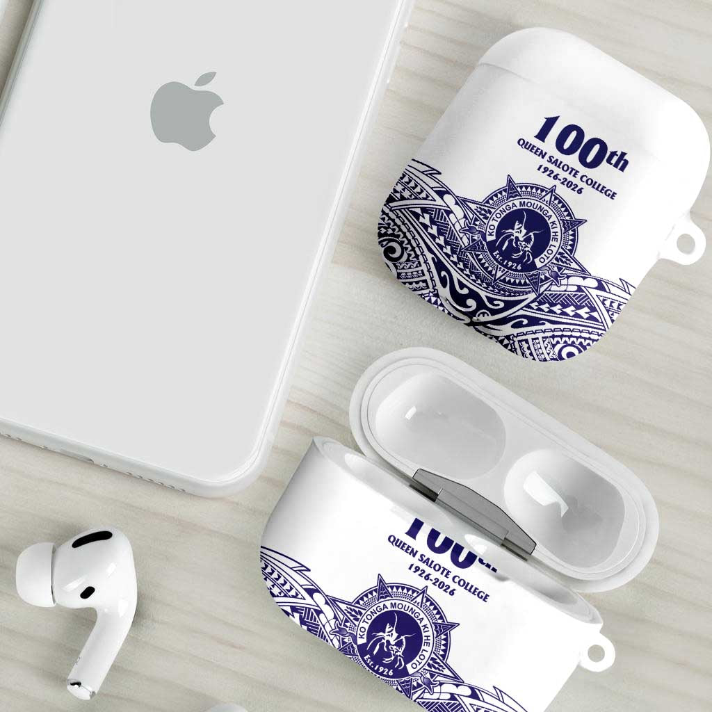 Tonga Queen Salote College 100th Years AirPods Case White Tonga Kupesi Uniquely Pacific Art - Polynesian Pride