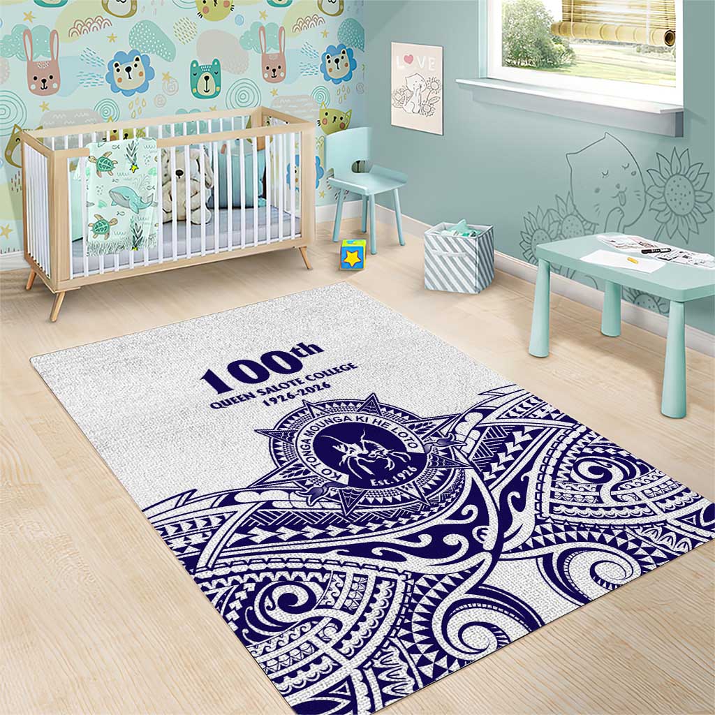 Tonga Queen Salote College 100th Years Area Rug White Tonga Kupesi Uniquely Pacific Art - Polynesian Pride