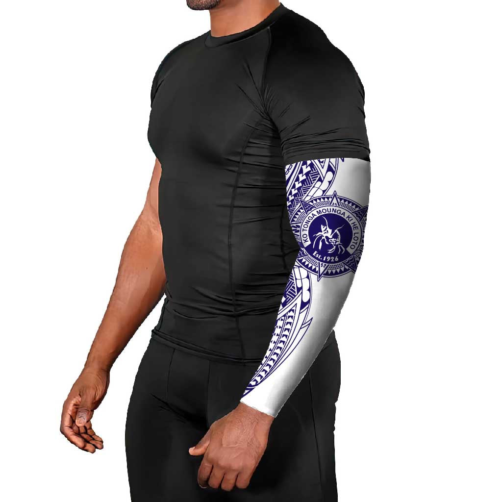 Tonga Queen Salote College 100th Years Arm Sleeves White Tonga Kupesi Uniquely Pacific Art - Polynesian Pride