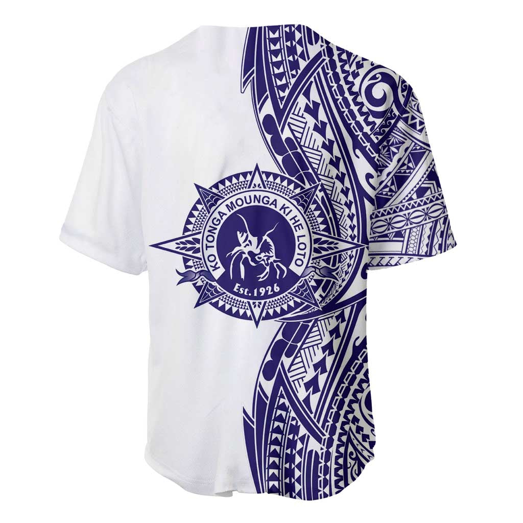 Tonga Queen Salote College 100th Years Baseball Jersey White Tonga Kupesi Uniquely Pacific Art - Polynesian Pride