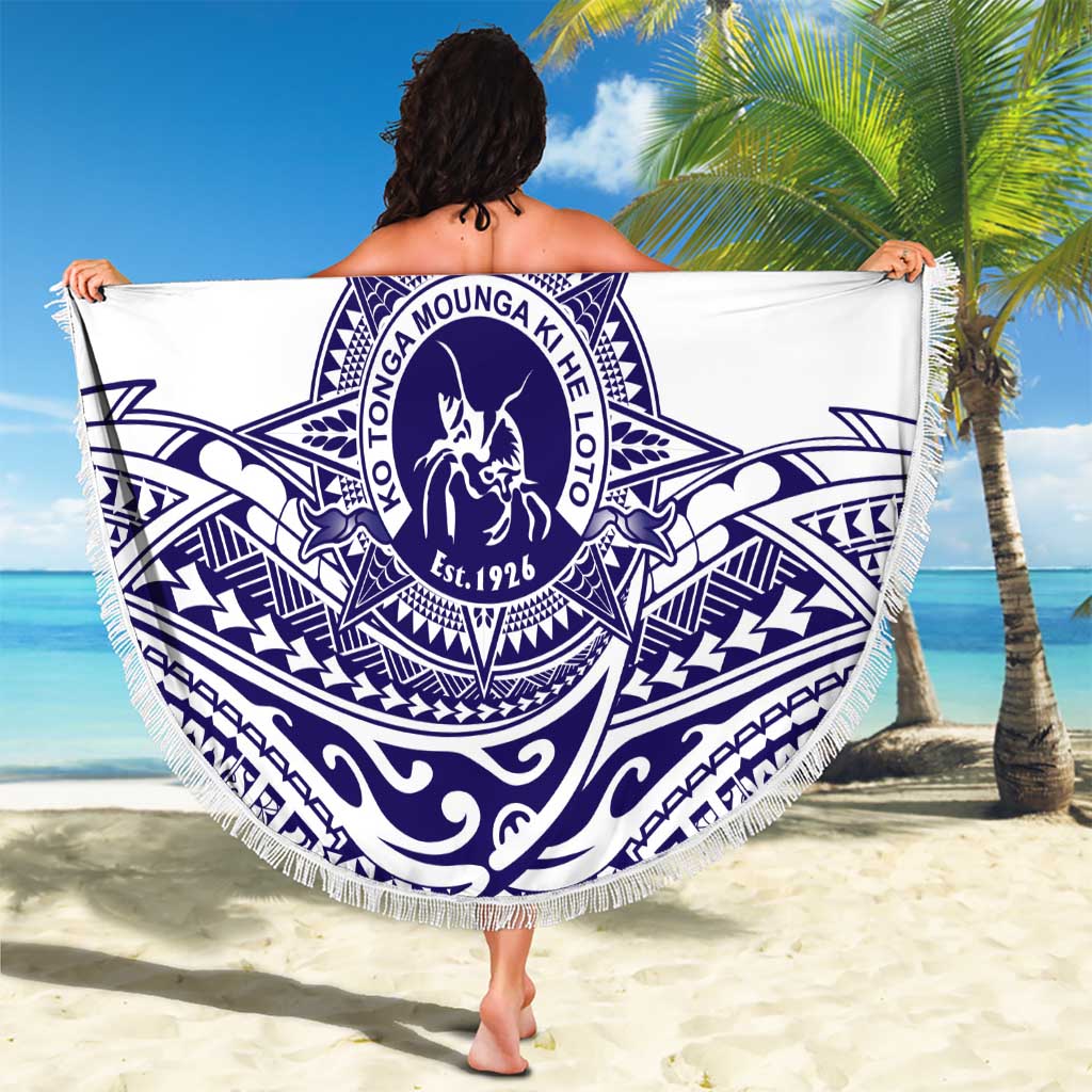 Tonga Queen Salote College 100th Years Beach Blanket White Tonga Kupesi Uniquely Pacific Art - Polynesian Pride