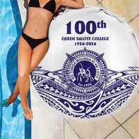 Tonga Queen Salote College 100th Years Beach Blanket White Tonga Kupesi Uniquely Pacific Art - Polynesian Pride