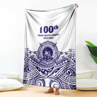 Tonga Queen Salote College 100th Years Blanket White Tonga Kupesi Uniquely Pacific Art - Polynesian Pride