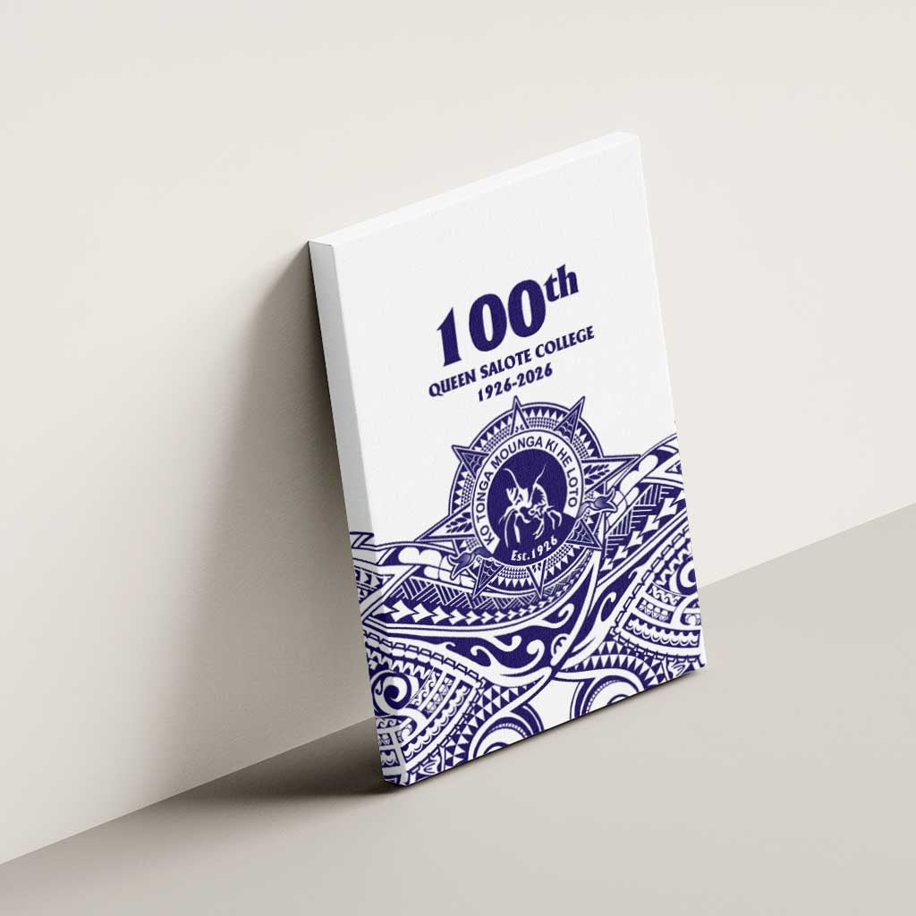 Tonga Queen Salote College 100th Years Canvas Wall Art White Tonga Kupesi Uniquely Pacific Art - Polynesian Pride