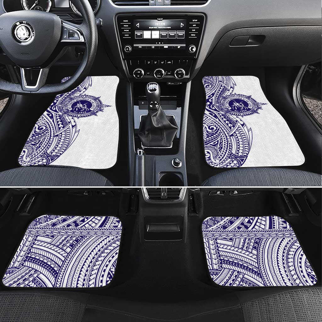 Tonga Queen Salote College 100th Years Car Mats White Tonga Kupesi Uniquely Pacific Art - Polynesian Pride