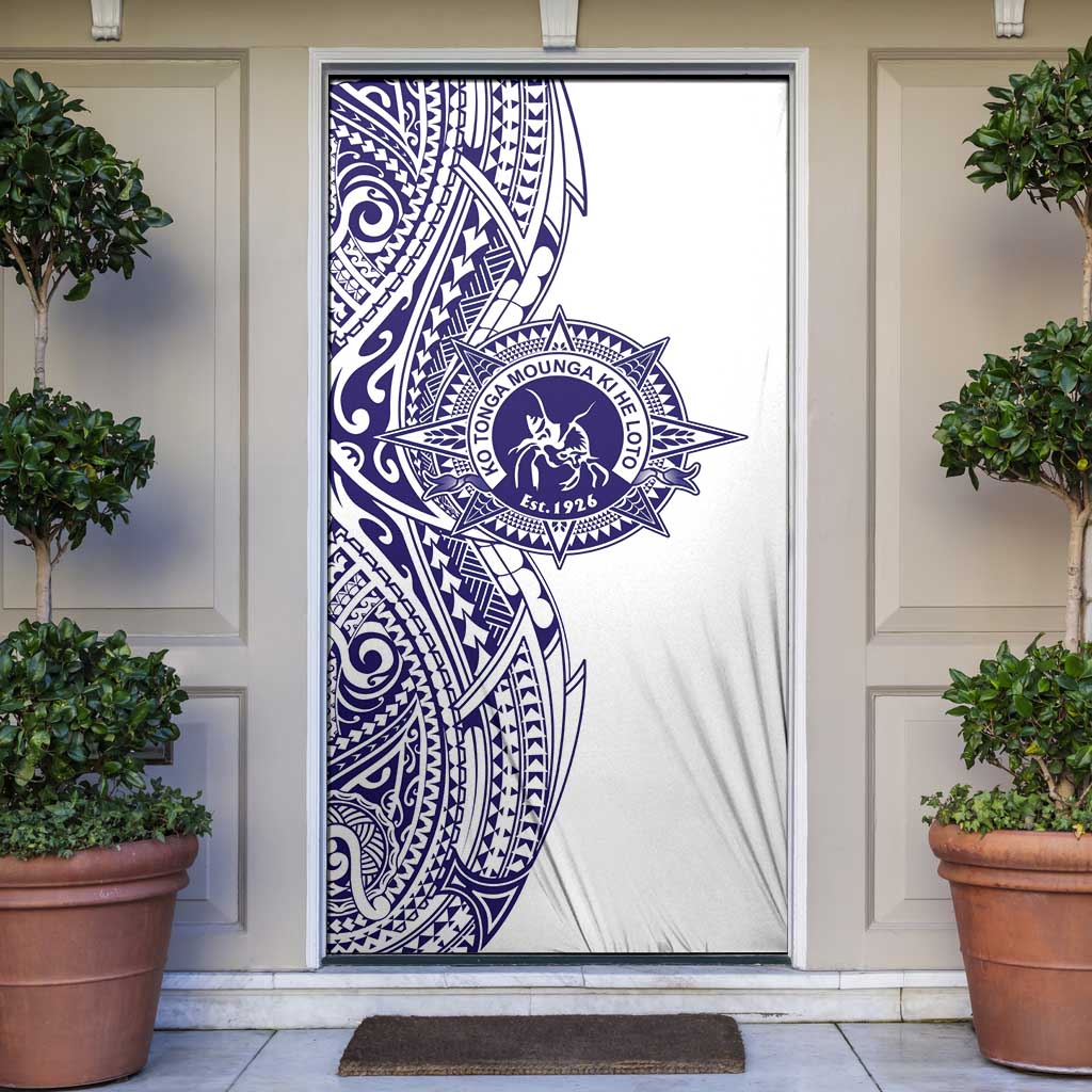 Tonga Queen Salote College 100th Years Door Cover White Tonga Kupesi Uniquely Pacific Art - Polynesian Pride