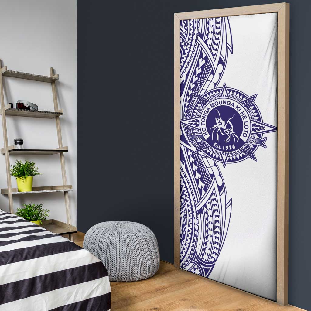 Tonga Queen Salote College 100th Years Door Cover White Tonga Kupesi Uniquely Pacific Art - Polynesian Pride