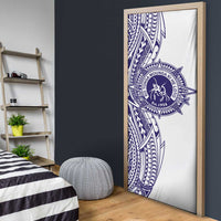 Tonga Queen Salote College 100th Years Door Cover White Tonga Kupesi Uniquely Pacific Art - Polynesian Pride