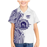 Tonga Queen Salote College 100th Years Family Matching Mermaid Dress and Hawaiian Shirt White Tonga Kupesi Uniquely Pacific Art - Polynesian Pride