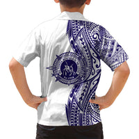 Tonga Queen Salote College 100th Years Family Matching Tank Maxi Dress and Hawaiian Shirt White Tonga Kupesi Uniquely Pacific Art - Polynesian Pride