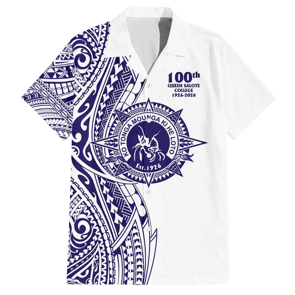 Tonga Queen Salote College 100th Years Family Matching Tank Maxi Dress and Hawaiian Shirt White Tonga Kupesi Uniquely Pacific Art - Polynesian Pride