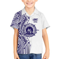 Tonga Queen Salote College 100th Years Family Matching Tank Maxi Dress and Hawaiian Shirt White Tonga Kupesi Uniquely Pacific Art - Polynesian Pride