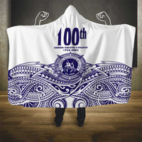 Tonga Queen Salote College 100th Years Hooded Blanket White Tonga Kupesi Uniquely Pacific Art - Polynesian Pride